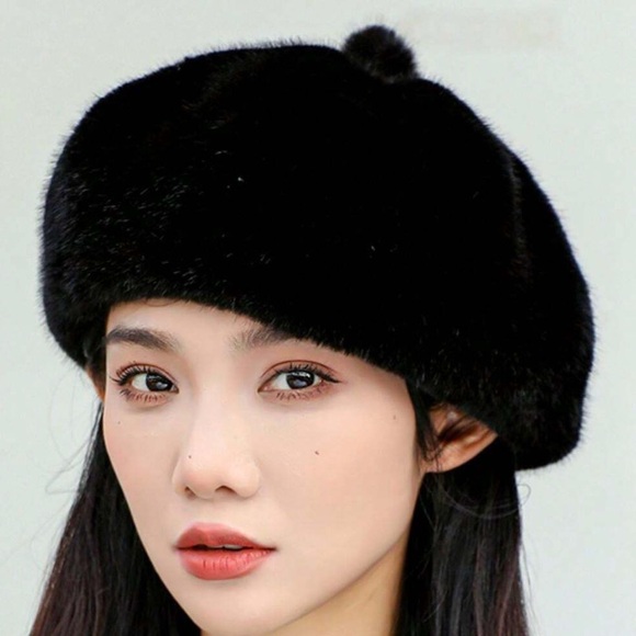 🆕 Vintage Style Faux Mink Fur Beret Hat - Picture 1 of 3